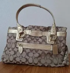 コーチ COACH シグネチャー ハンド トートバッグ ゴールド キャンバス