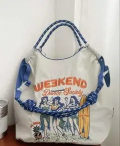 刺繍エコバッグ　エコバッグ　ナイロン　ストラップ　ショルダー　トート