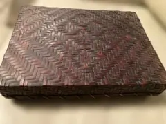 アンティーク手編み竹製収納ボックス