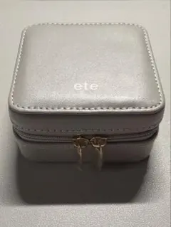 ete ジュエリーケース グレー ダブルファスナー