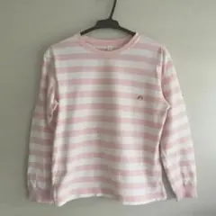子供服　女の子　130    長袖    ボーダー   Ｔシャツ   ピンク