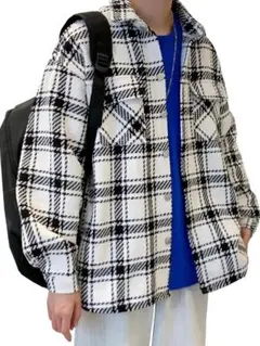 チェック柄 長袖シャツ メンズ ゆったりカジュアルジャケット 春秋冬【厚手】