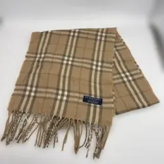 BURBERRY ベージュ チェックマフラー 100%カシミヤ