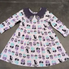 ANNA SUI サイズ90 長袖ワンピース バラと猫