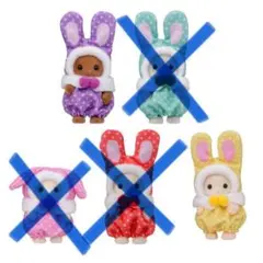 【2体】赤ちゃん カラフルウサギコスチューム