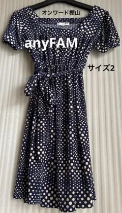 【any Fam】ドット柄パフ可愛い♡ワンピース♪チュニック♪のサムネイル