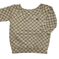 バーバリー ブルーレーベル カットソー ノバチェック ホース赤刺繍 七分袖38M