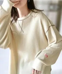 【未使用】《JAVAジャバ 別注》2WAY配色ワッフルロンTEE 　sizeXL