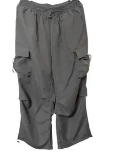 【美品/即購入○】SHEIN グレー カーゴパンツ 調整可能な裾 4ポケット