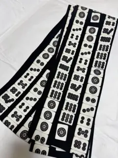麻雀牌柄 半幅帯 リバーシブル 黒地のサムネイル
