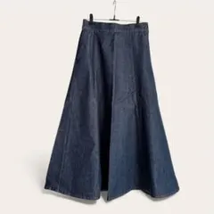 デニム　フレアロングスカート　インディゴ　サイズM