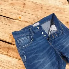 ZARAMANザラマンHWテーパードダメージストレッチスキニーデニムパンツW31
