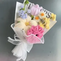 枯れないお花　モールフラワー　ハンドメイド　ブーケ　花束　入学式　卒業式
