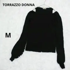 トラッゾドンナ 肩出し ニット 薄手 カットソー トップス ブラック 黒