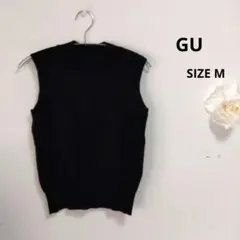 GU ノースリーブ ニット ベスト 　ブラック　M