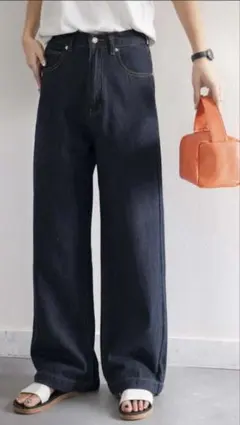 美脚見え×ラフさのいいとこ取り♪大人のハイウエスト デニムパンツ