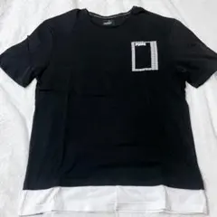 PUMA プーマ　S Tシャツ　ブラック　半袖　フェイクレイヤード　美品