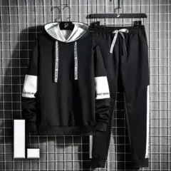 セール！スウェット パーカー セットアップ 上下セット メンズ ブラック