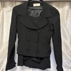 ブラック セットアップ ダブルブレストジャケット