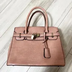 エルメス ピンク クロコダイル風 ハンドバッグ
