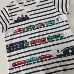 (新品同様)familiar 電車プリント Tシャツ 100cm