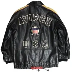 AVIREX アーチロゴ バーシティージャケット スタジャン 表記S 着用感M位