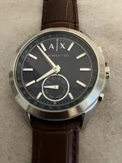値下げ 稼働★ARMANI AX Bluetooth ハイブリッド 革ベルト新品のサムネイル