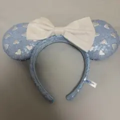 ディズニー カチューシャ 水色 ハート スパンコール ミニーちゃん