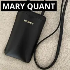 MARY QUANT ブラック スマホショルダーバッグ