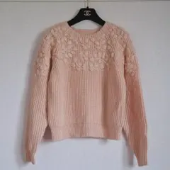 【美品】STRAWBERRY FIELDS　パール刺繍　ニット