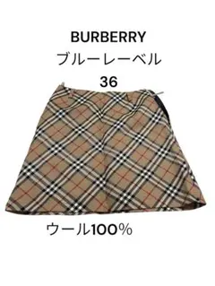 【美品】バーバリーブルーレーベル　スカート ミニ ウール ノバチェック