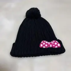 【即日発送可】東京ディズニーリゾート 黒ニット帽 ポンポン付き