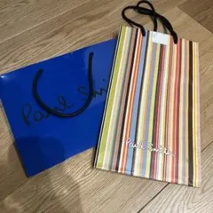 Paul Smith ショップ袋 ストライプ　バイカラー