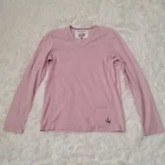 アーバンリサーチ メンズ 長袖 カットソー ロンT ピンク 38 Vネック