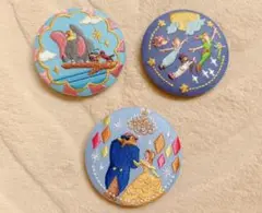 Disney Characters 刺繍缶バッジ 3つおまとめ