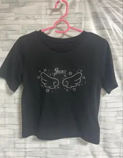 ラインストーンウィングTシャツ 黒のサムネイル