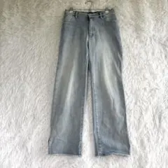 a.v.v アーヴェヴェ デニム パンツ M ブルー 裾スリット フリンジのサムネイル