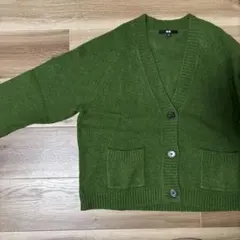 ユニクロ スフレヤーンショートカーディガン グリーン Mサイズ UNIQLO