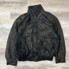 古着 80年代 John B. LINE ユーロレザージャケット L ブラック