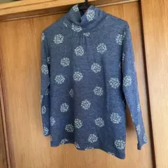 ハイネックtシャツ 柄 フラワー