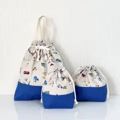 ◆SALE対象外◆ハンドメイド　入学入園3点セット　飛行機×ブルー