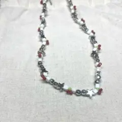 ハンドメイド 星形ビーズ ネックレス 約35〜40cm