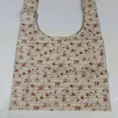 ハンドメイド　花柄ストライプトートバッグ