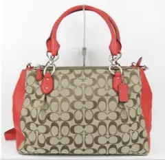 美品 コーチ ショルダー 2way ハンドバッグ シグネチャー 鞄 レディース