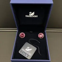 未使用　スワロフスキー　イヤリング　ゴールド　クリスタル　パープル