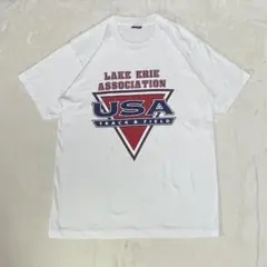 90s USA製 SCREENSTARS 陸上Tシャツ 白 L USATF