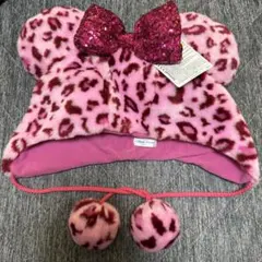 ミニー ファンキャップ ヒョウ柄ピンク 新品未使用