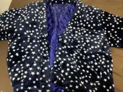 星柄ネイビー半纏 はんてん 防寒 ルームウェア 中綿入り 冬用 男女兼用
