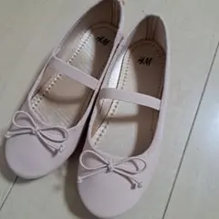H&M ピンク バレエシューズ リボン付き