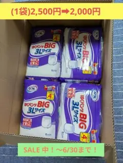 リフレ はくパンツ BIG 3Lサイズ 4袋セットのサムネイル